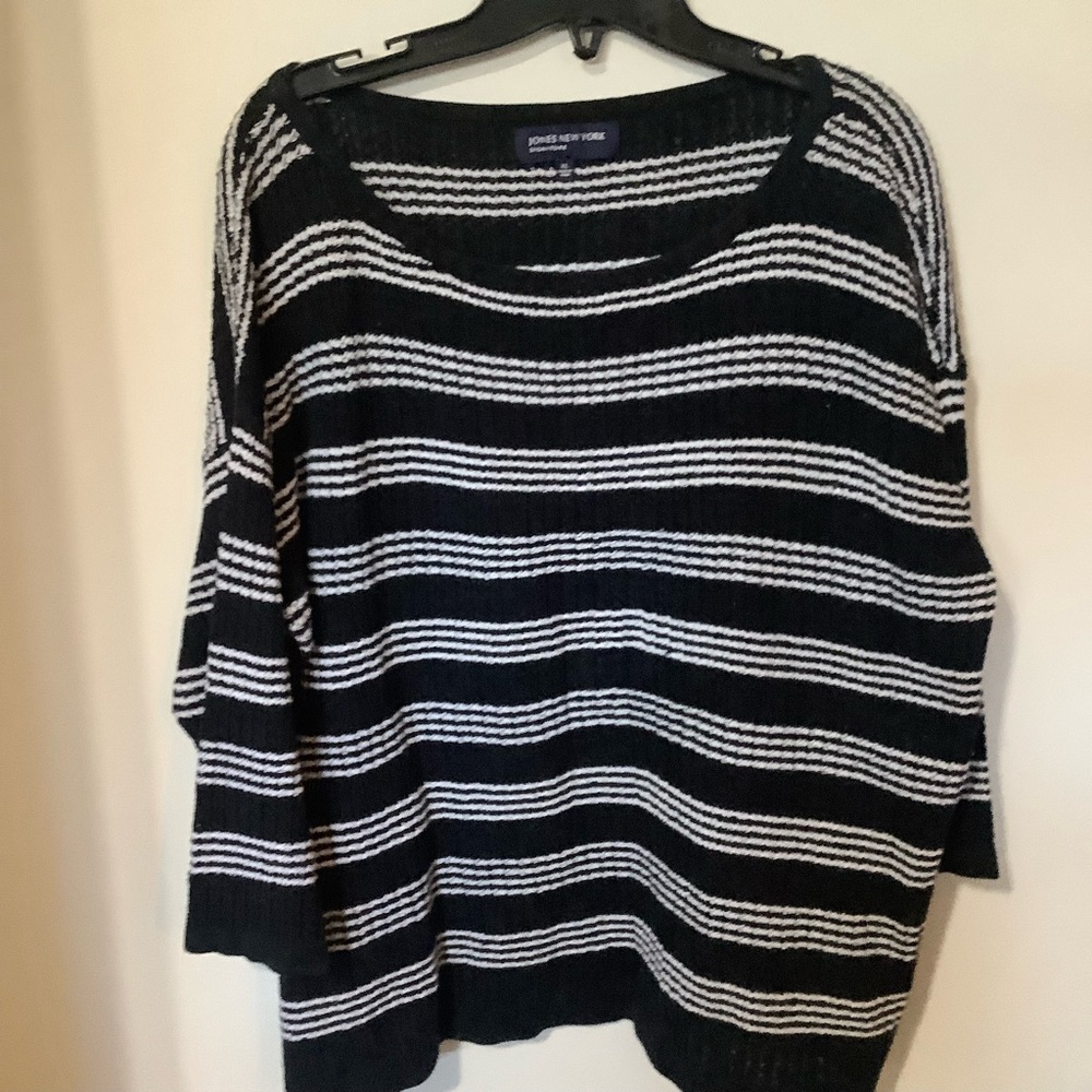 JONES NEW YORK:  Black & White Sweater